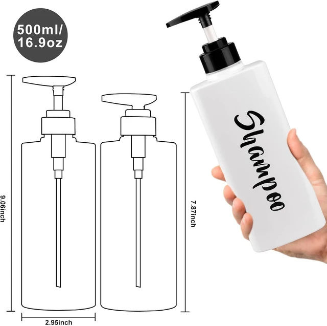 Alt view image 3 of 7 - White, Shower Liquid Dispenser Bundle with Marking Labels