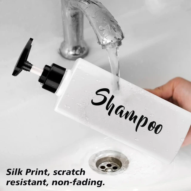 Alt view image 6 of 7 - and Body Wash - Wall Mountable Bathroom Organizer, Conditioner, Refillable Plastic Shower Pump Dispenser Set with Printed Design for Shampoo