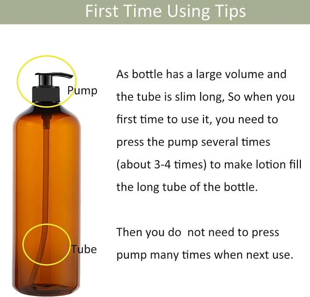 Alt view image 3 of 6 - Amber, Empty Plastic Pump Bottles for Shampoo