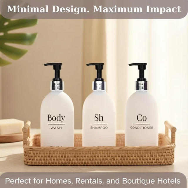 Alt view image 5 of 7 - Shower Bottles Set - Pump Dispenser