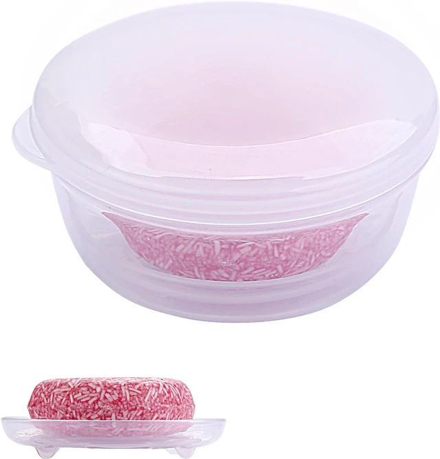 Main image of Round Bar Soap Keeper for Bathroom & On-the-Go Use, Portable Travel Soap Box with Lid