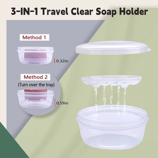 Alt view image 2 of 6 - Round Bar Soap Keeper for Bathroom & On-the-Go Use, Portable Travel Soap Box with Lid