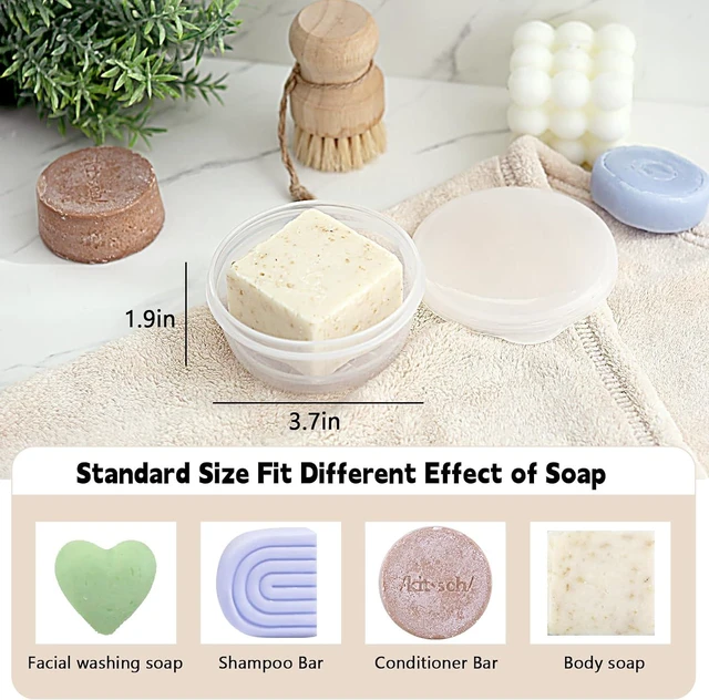 Alt view image 3 of 6 - Round Bar Soap Keeper for Bathroom & On-the-Go Use, Portable Travel Soap Box with Lid