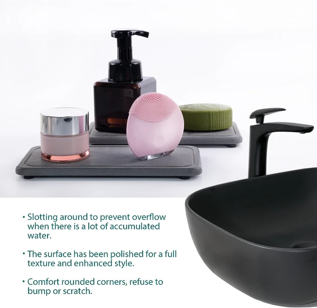 Alt view image 2 of 7 - Diatomaceous Earth Absorbent Bathroom Sink Trays