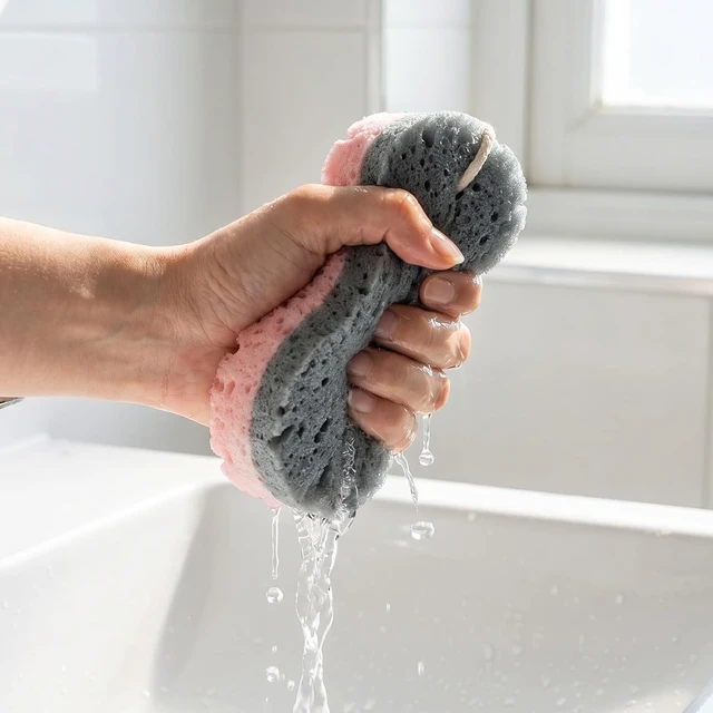 Alt view image 7 of 7 - Body Exfoliating Shower Loofahs, Reusable 3-Layer Soft Bath Sponges with Hanging Straps