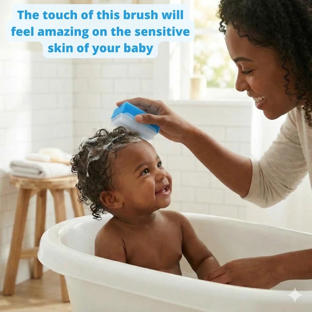 Alt view image 3 of 7 - Infant Scalp Care Comb & Bathing Sponge for Cradle Cap Removal