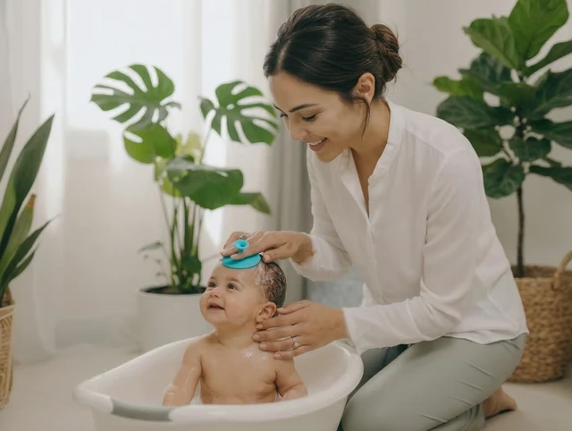 Alt view image 6 of 7 - Infant Scalp Care Comb & Bathing Sponge for Cradle Cap Removal