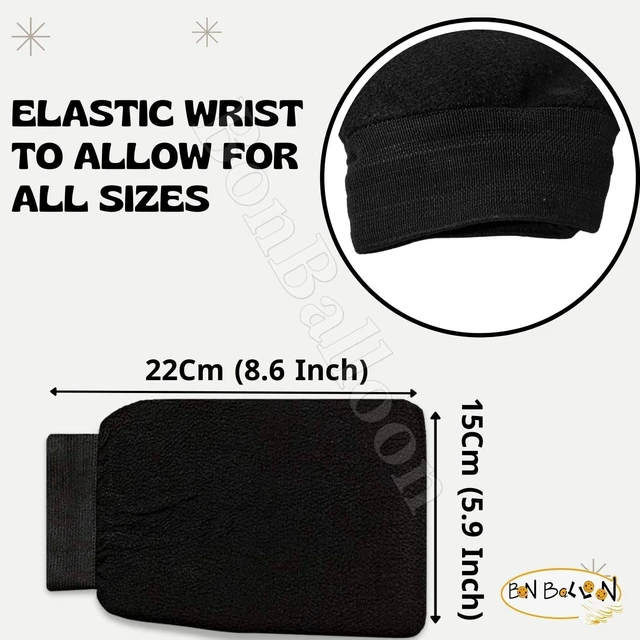 Alt view image 2 of 5 - Moroccan Natural Kessa Hammam Bath Loofah Glove Exfoliating Shower Scrubber Body Mitt Mesh Pouf