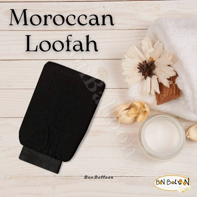 Alt view image 4 of 5 - Moroccan Natural Kessa Hammam Bath Loofah Glove Exfoliating Shower Scrubber Body Mitt Mesh Pouf