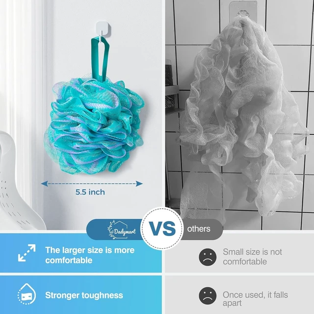 Alt view image 5 of 7 - Rich Lather, Soft Mesh Body Scrubber with Reinforced Knot, XL Exfoliating Bath Loofah Puff Set for Women and Men