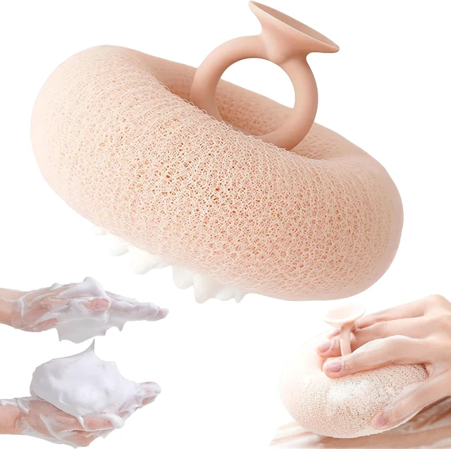 Main image of Ultra Gentle Sunflower Shaped Suction Cup Bath Scrubber Exfoliating Mesh Loofah
