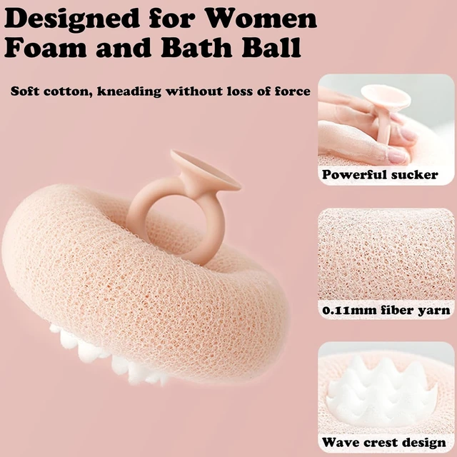 Alt view image 2 of 7 - Ultra Gentle Sunflower Shaped Suction Cup Bath Scrubber Exfoliating Mesh Loofah