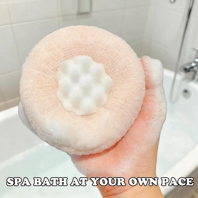 Alt view image 3 of 7 - Ultra Gentle Sunflower Shaped Suction Cup Bath Scrubber Exfoliating Mesh Loofah