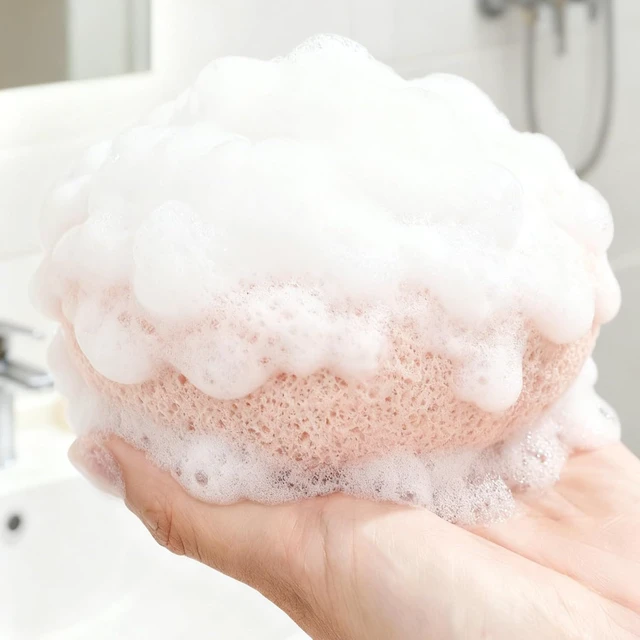 Alt view image 6 of 7 - Ultra Gentle Sunflower Shaped Suction Cup Bath Scrubber Exfoliating Mesh Loofah