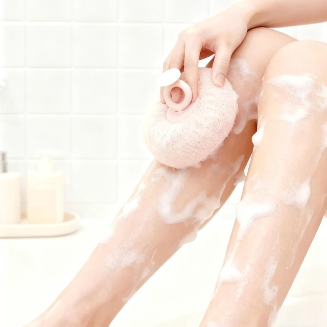 Alt view image 5 of 7 - Ultra Gentle Sunflower Shaped Suction Cup Bath Scrubber Exfoliating Mesh Loofah