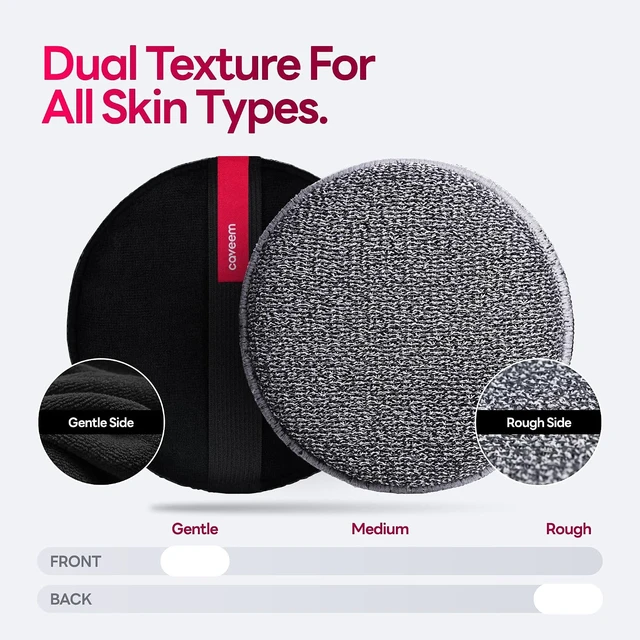 Alt view image 3 of 7 - Lightweight Shower Buffer, Gentle & Rough Texture Bath Scrubber for Dead Skin Removal, Caveem Body Exfoliating Sponge