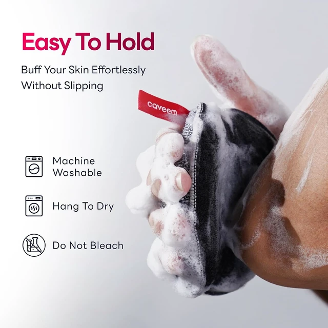 Alt view image 4 of 7 - Lightweight Shower Buffer, Gentle & Rough Texture Bath Scrubber for Dead Skin Removal, Caveem Body Exfoliating Sponge
