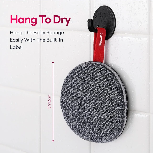 Alt view image 7 of 7 - Lightweight Shower Buffer, Gentle & Rough Texture Bath Scrubber for Dead Skin Removal, Caveem Body Exfoliating Sponge