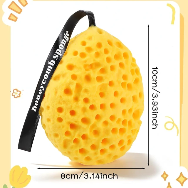 Alt view image 2 of 7 - Honeycomb Foam Bath Sponge Body Exfoliating Scrubber for Sensitive Skin Daily Use