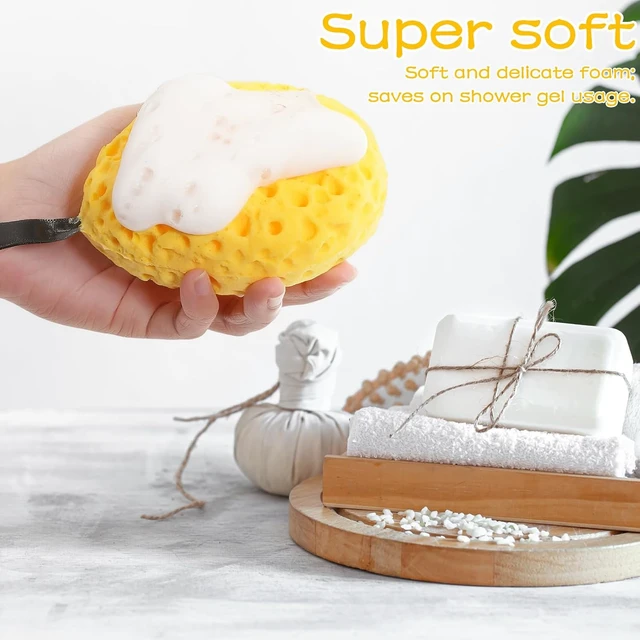 Alt view image 4 of 7 - Honeycomb Foam Bath Sponge Body Exfoliating Scrubber for Sensitive Skin Daily Use