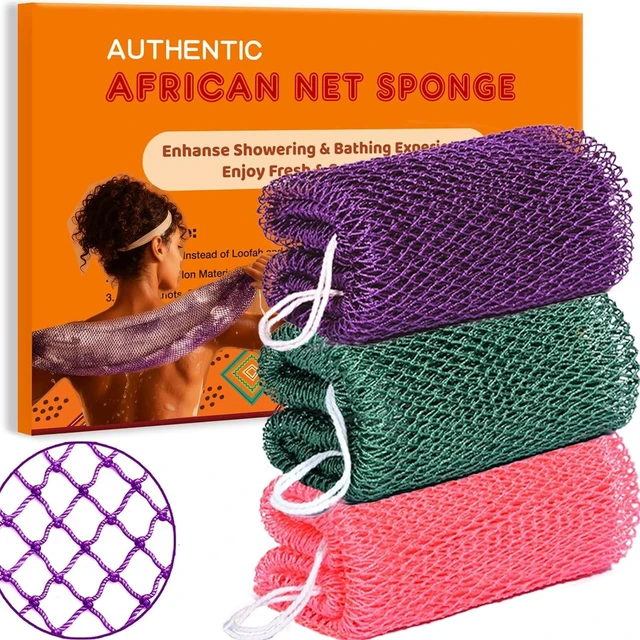 Main image of Genuine African Net Sponge Exfoliating Body Back Scrubber Washcloth