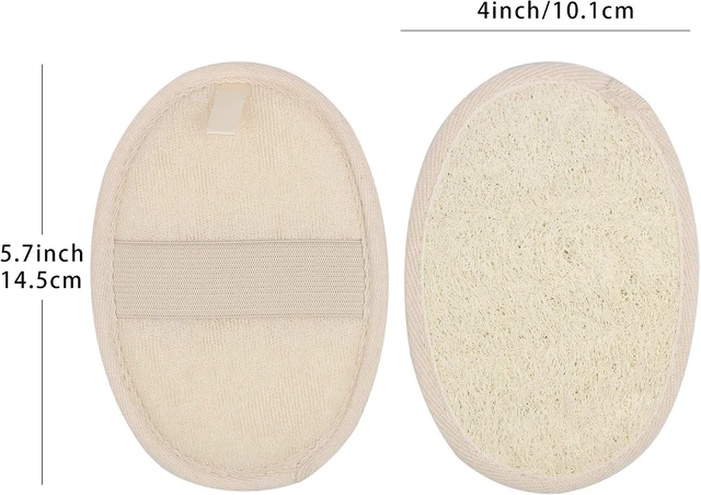 Alt view image 2 of 7 - Natural Luffa and Terry Cloth Body Scrub Pads for Shower & Bath - Exfoliating Loofah Sponge Sheets