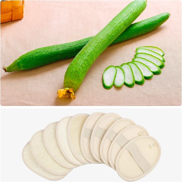 Alt view image 6 of 7 - Natural Luffa and Terry Cloth Body Scrub Pads for Shower & Bath - Exfoliating Loofah Sponge Sheets