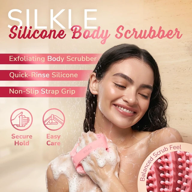 Alt view image 2 of 7 - Silicone Shower Scrubber & Body Exfoliating Loofah