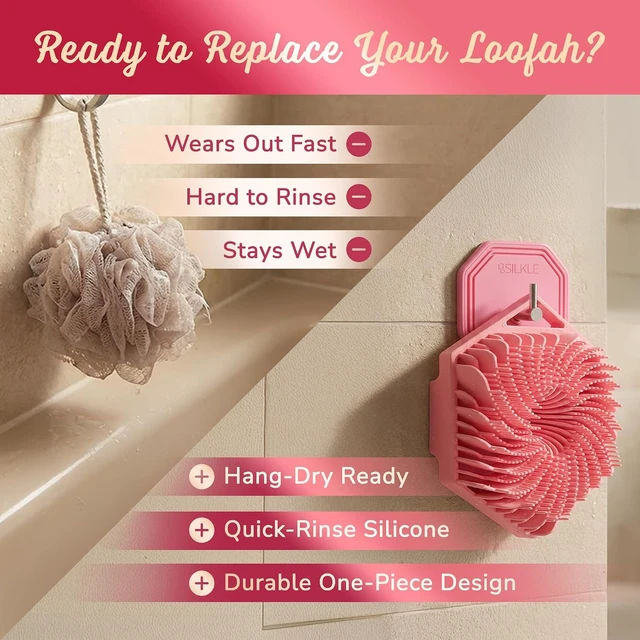 Alt view image 4 of 7 - Silicone Shower Scrubber & Body Exfoliating Loofah