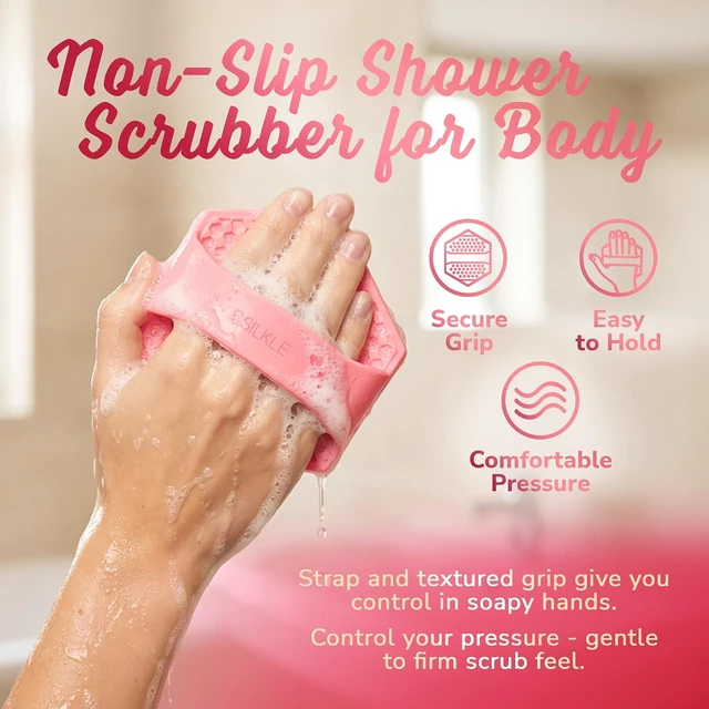 Alt view image 6 of 7 - Silicone Shower Scrubber & Body Exfoliating Loofah