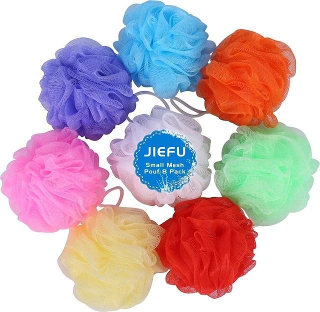 Main image of Soft Bath Sponges for Body Scrubbing and Travel, Colorful Exfoliating Mesh Shower Poufs