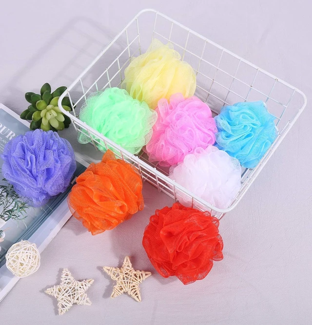 Alt view image 3 of 4 - Soft Bath Sponges for Body Scrubbing and Travel, Colorful Exfoliating Mesh Shower Poufs