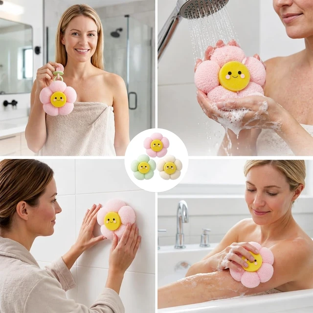 Alt view image 7 of 7 - Non-Slip Shower Accessories for Gentle Exfoliation, Loofah Bath Sponge Ball with Suction Cup