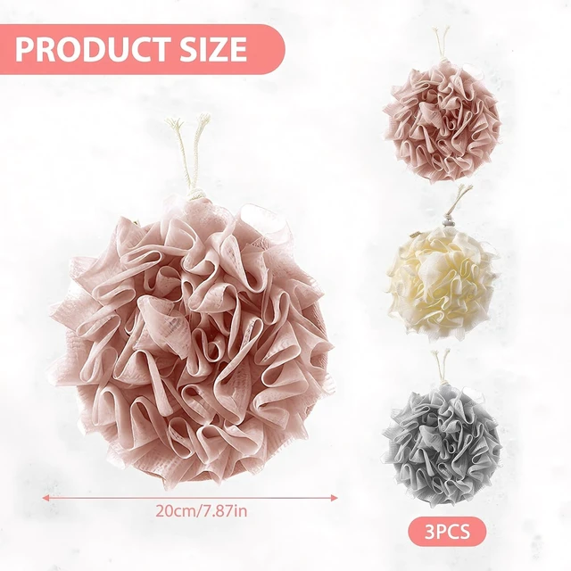 Alt view image 2 of 7 - Exfoliation Mesh Shower Ball for Cleansing and Smooth Skin, New 2 in 1 Drawstring Loofah Soap Holder, 3 PCS Bar Soap Loofah Pouch