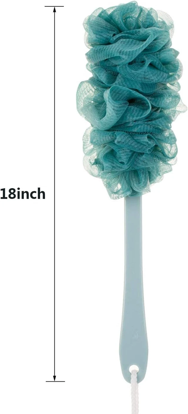 Alt view image 6 of 7 - Extended Handle Back Scrubber Bath Body Brush with Loofah on a Stick