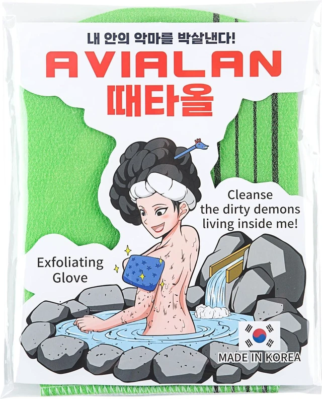 Main image of Korean Exfoliating Glove Loofah Body Scrubber for Face Lip Foot Back Dry Brushing Bath Towel Sponge Remover