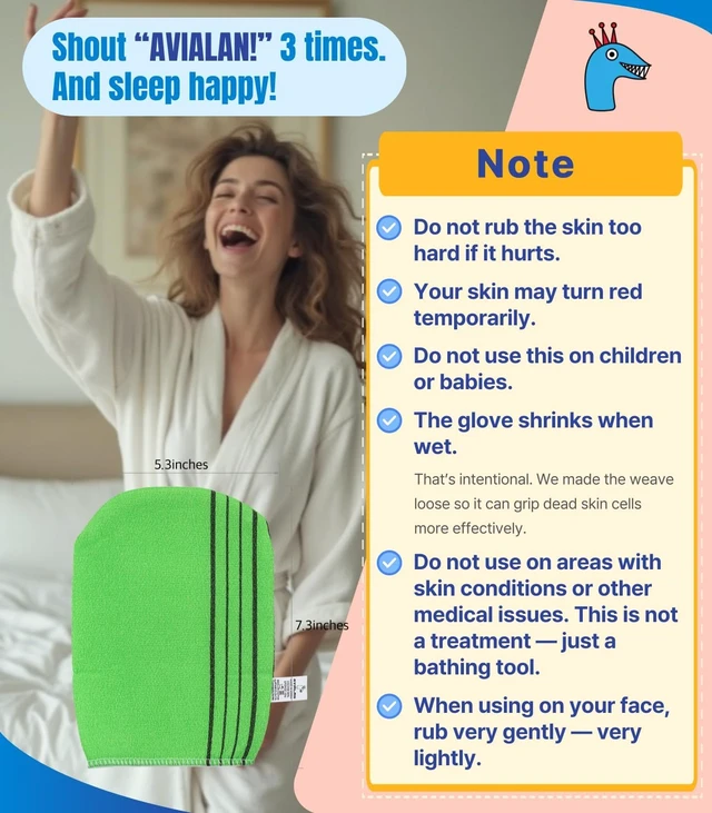 Alt view image 6 of 7 - Korean Exfoliating Glove Loofah Body Scrubber for Face Lip Foot Back Dry Brushing Bath Towel Sponge Remover