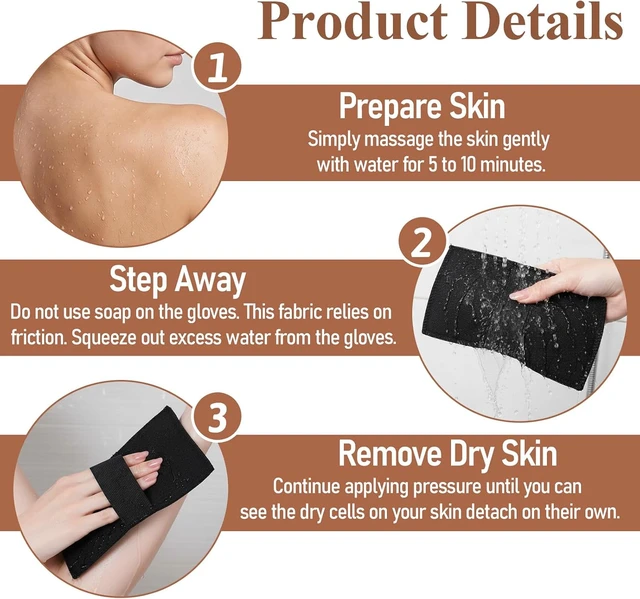 Alt view image 4 of 7 - Exfoliating Shower Towel Set Body Scrubber Exfoliator