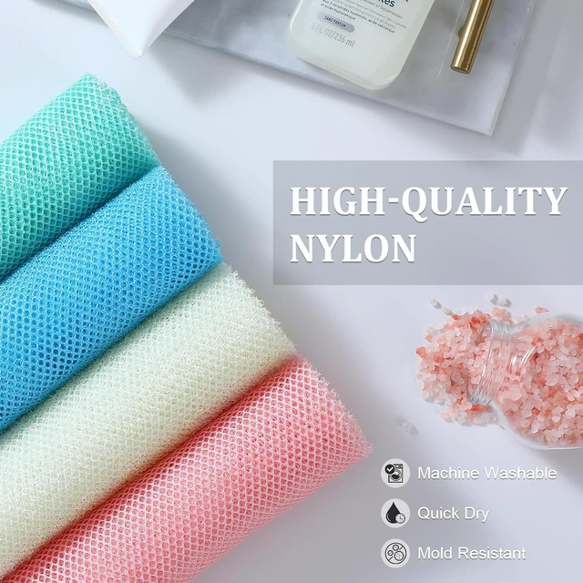 Alt view image 4 of 7 - Skin Smoothing Washcloth, Nylon Body Scrubber Cloth for Shower and Bath, African Exfoliating Net Sponge