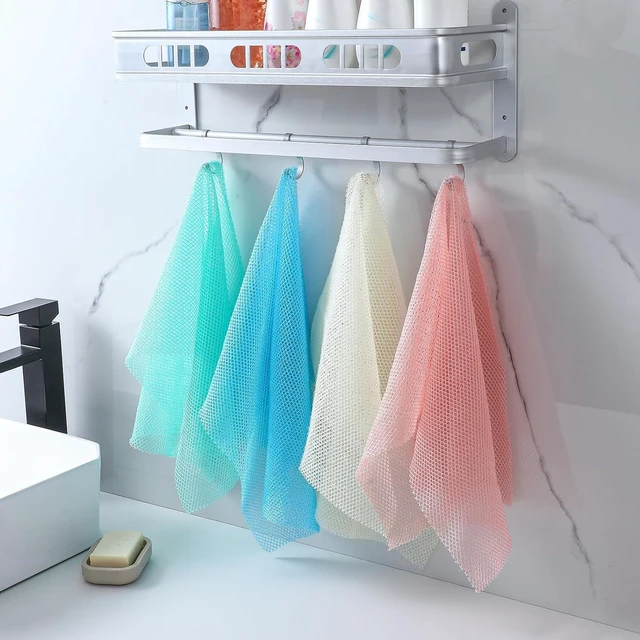 Alt view image 7 of 7 - Skin Smoothing Washcloth, Nylon Body Scrubber Cloth for Shower and Bath, African Exfoliating Net Sponge