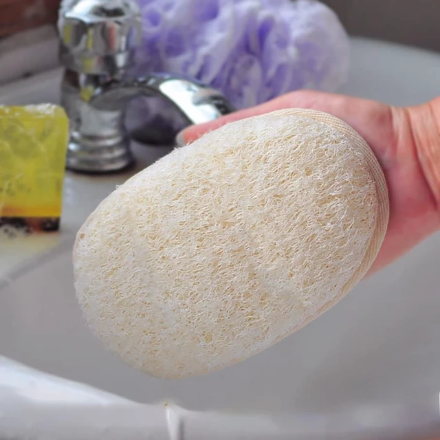 Alt view image 2 of 4 - Natural Luffa Sponge Exfoliating Body Scrubber Facial Cleansing Pad Bath Spa Loofah