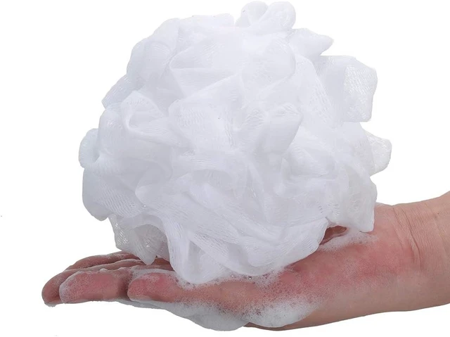 Alt view image 3 of 5 - White Mesh Bath Sponge Loofah Shower Pouf Puff