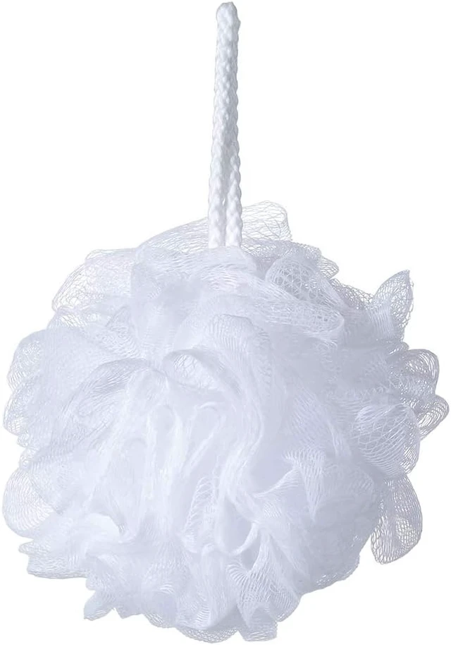 Alt view image 2 of 5 - White Mesh Bath Sponge Loofah Shower Pouf Puff