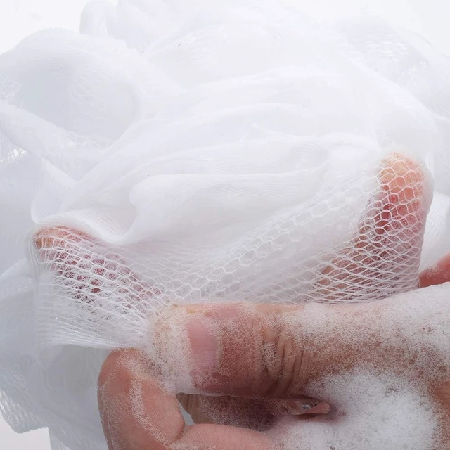 Alt view image 4 of 5 - White Mesh Bath Sponge Loofah Shower Pouf Puff