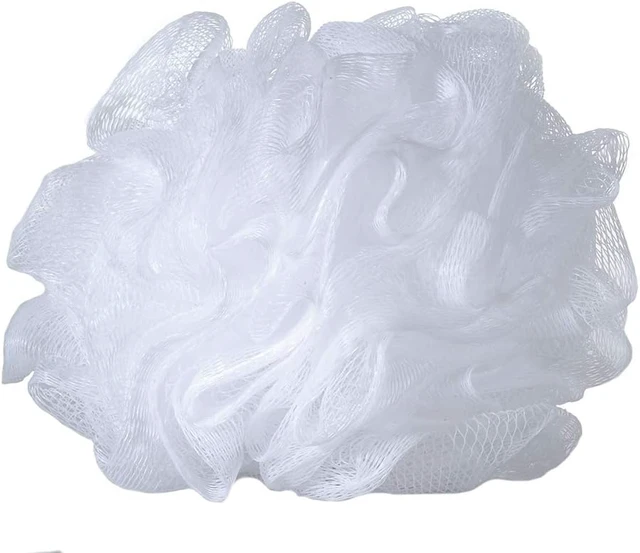 Alt view image 5 of 5 - White Mesh Bath Sponge Loofah Shower Pouf Puff