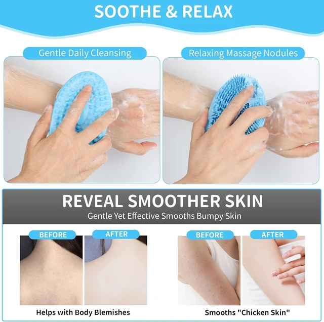 Alt view image 4 of 7 - Gentle & Quick-Drying Silicone Body Wash Brush for Sensitive Skin Women Men Kids, Silicone Body Scrubber for Shower Soft Exfoliating Loofah Alternative