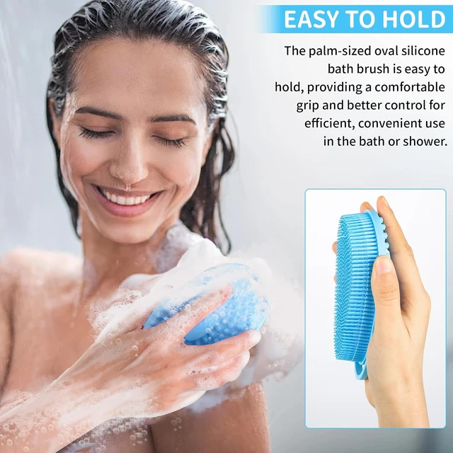 Alt view image 3 of 7 - Gentle & Quick-Drying Silicone Body Wash Brush for Sensitive Skin Women Men Kids, Silicone Body Scrubber for Shower Soft Exfoliating Loofah Alternative