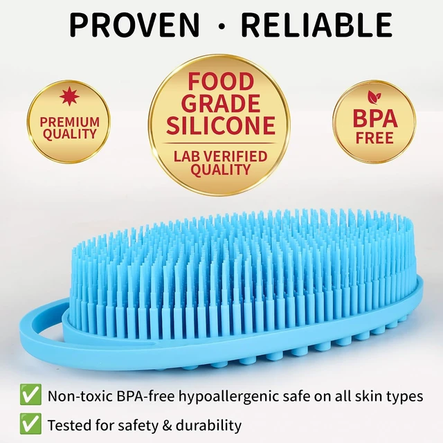 Alt view image 6 of 7 - Gentle & Quick-Drying Silicone Body Wash Brush for Sensitive Skin Women Men Kids, Silicone Body Scrubber for Shower Soft Exfoliating Loofah Alternative