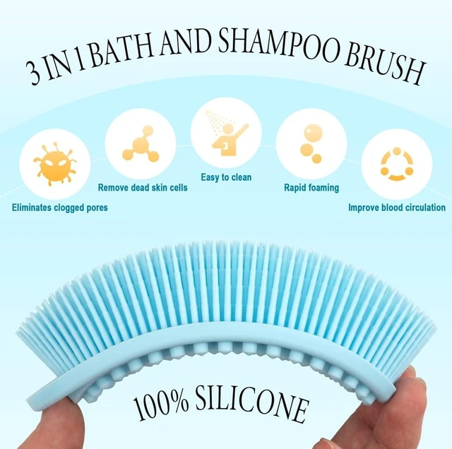 Alt view image 2 of 7 - Gentle Skin Care Bath Tool with Quick Lathering, Soft Exfoliating Loofah for Shower, Silicone Body Scrubber Set