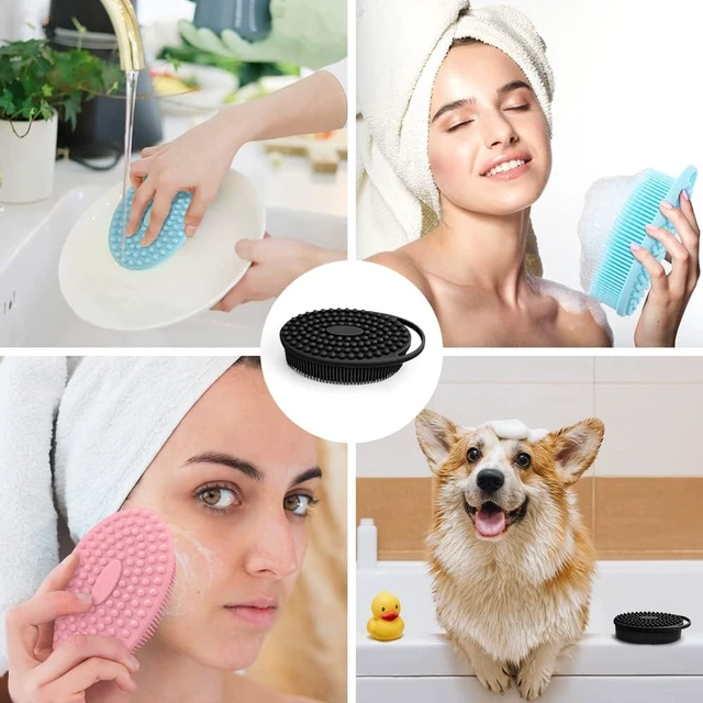Alt view image 7 of 7 - Gentle Skin Care Bath Tool with Quick Lathering, Soft Exfoliating Loofah for Shower, Silicone Body Scrubber Set